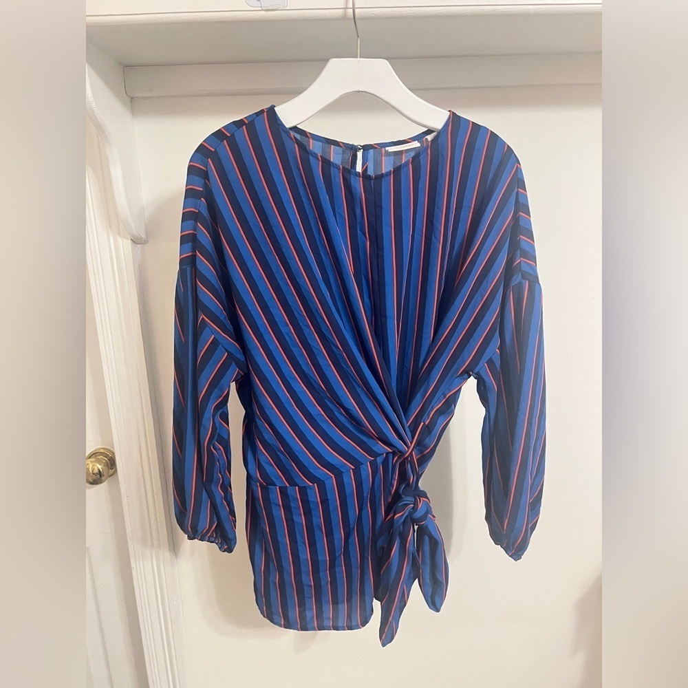 FINAL PRICE Eva Mendes Blue and Red Striped Top